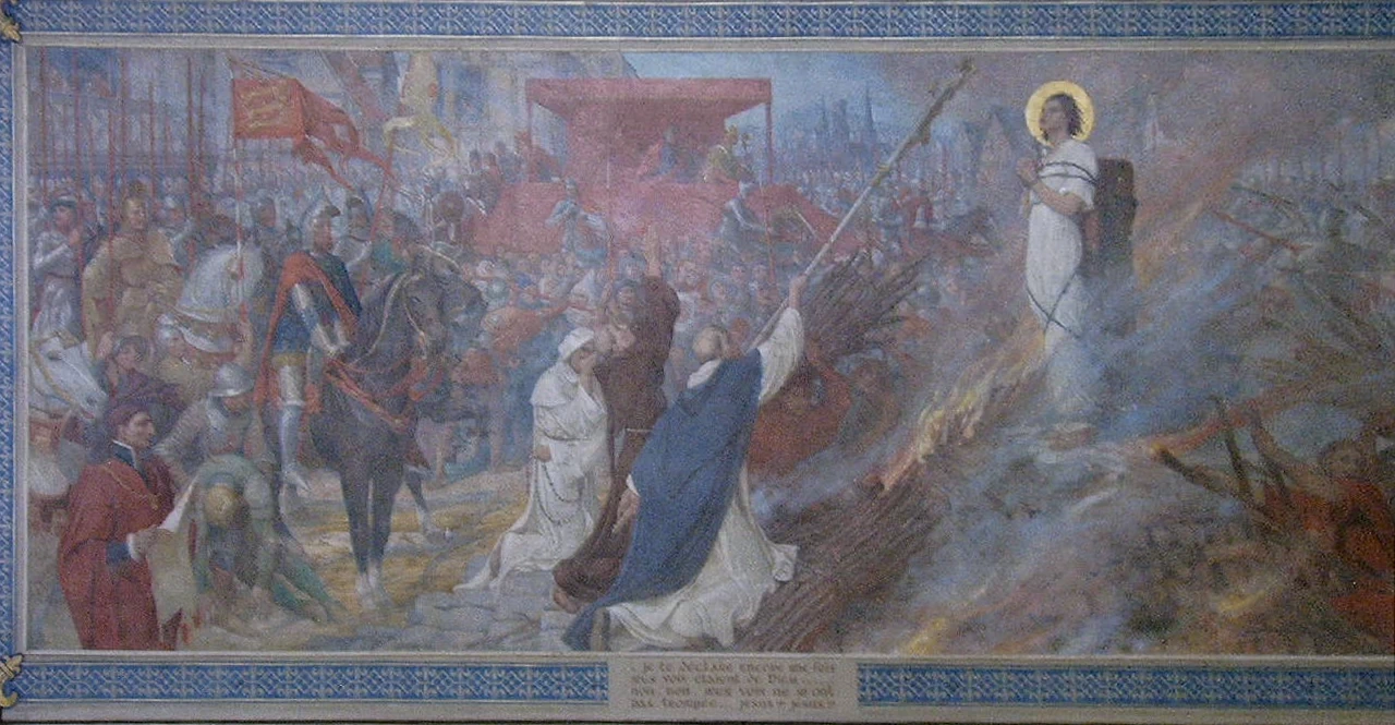 Vita di Giovanna d'Arco - Pittura murale all'interno della basilica Bois Chenu a Domrémy, la, Pucelle 4